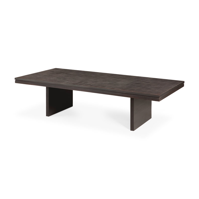 Grooves Solid Wood Coffee Table, 13.5" H x 53" L x 25.5" W