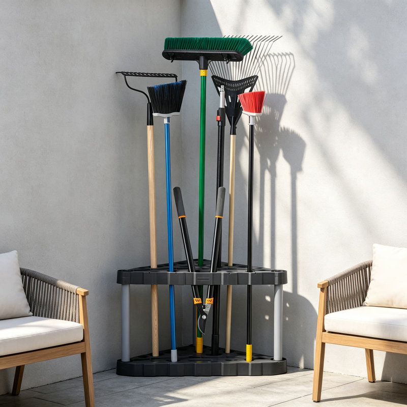 Support d'angle en plastique pour tour à outils - Organisez jusqu'à 30 outils longs, facile à assembler et peu encombrant