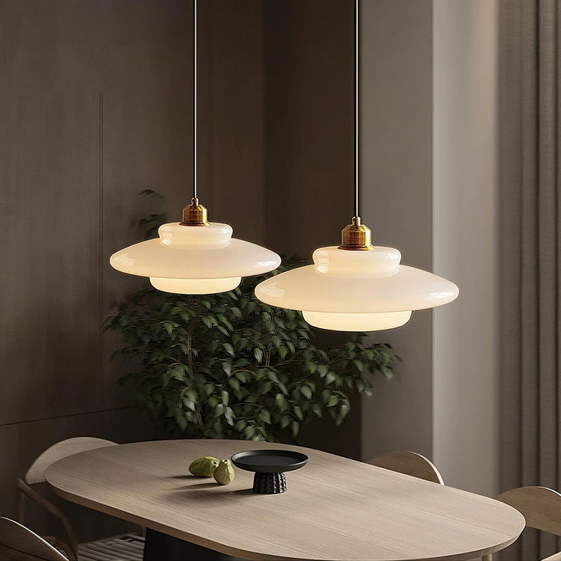 Lampe suspendue simple en verre de style industriel américain