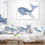 Animal Large Watercolor Whale Pillow