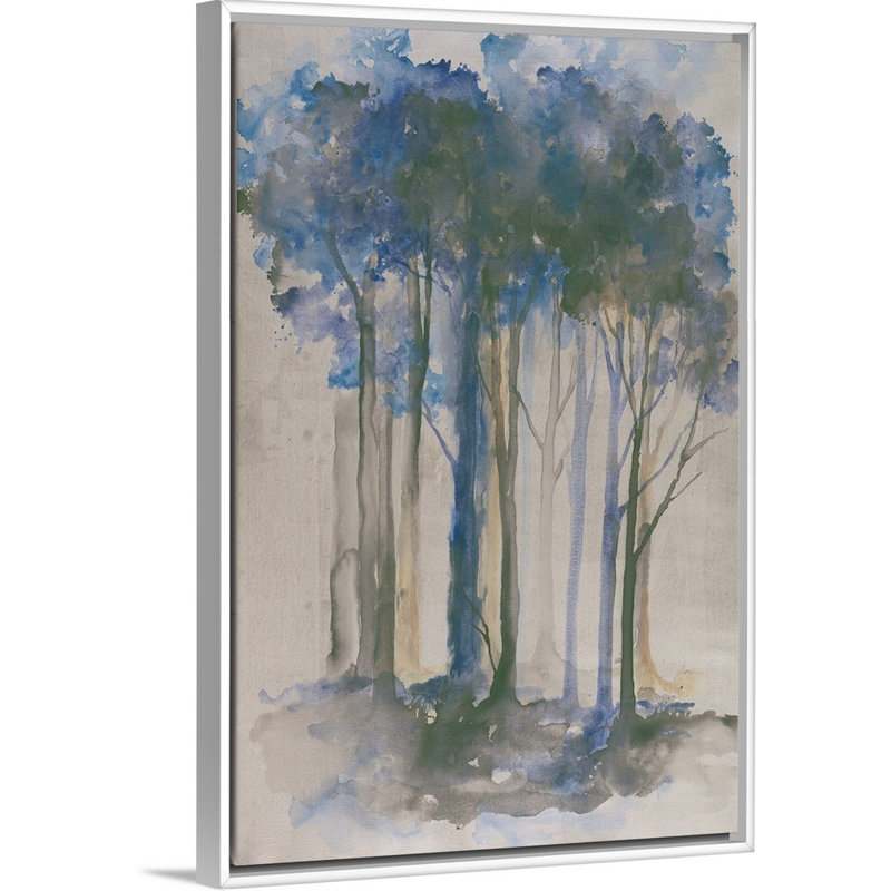 «Stand in View II», peinture sur toile, H 31,7 po x l 21,7 po x P 1,75 po, Cadre flottant blanc