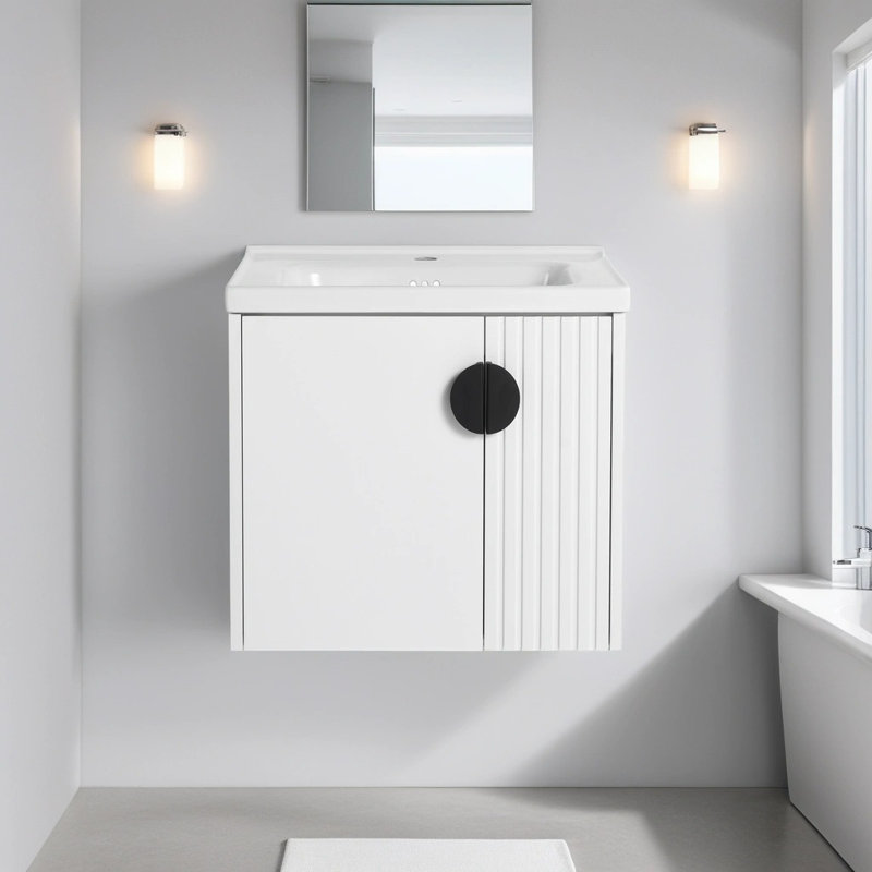 Chelsye 24'' Single Bathroom Vanity with Ceramic Top, White