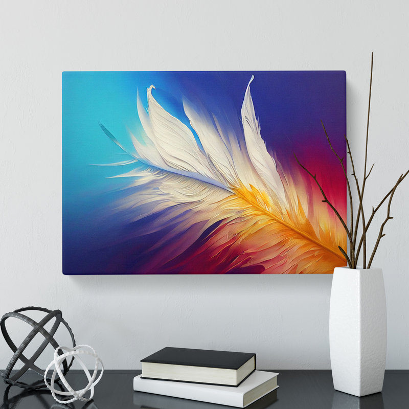 Harmonious Bird Feathers - Wrapped Canvas, 35cm H x 50cm W x 3cm D