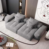 Modern 4 PCS DIY Combination Tufted Modular Sofa With 4 Pillows