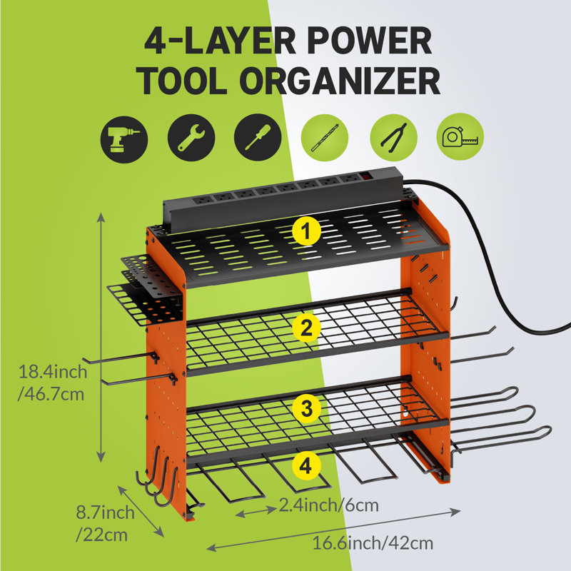 Rangement modulaire pour outils électriques avec station de charge Sttoraboks, Orange