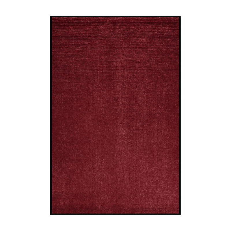 Tapis rouge uni lavable à la machine, Rectangulaire 3 pi x 5 pi
