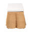 Naturel avec motif festonné ondulé, forme rectangulaire, siège amovible rembourré en tissu de couleur miel, profondeur 22,29 po, largeur 46,24 po, hauteur 18,53 po, bordure 28,32 lb, bordure, mousse