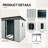 6x5 Metal Outdoor Storage Shed With Window And Transparent Plate White - Black