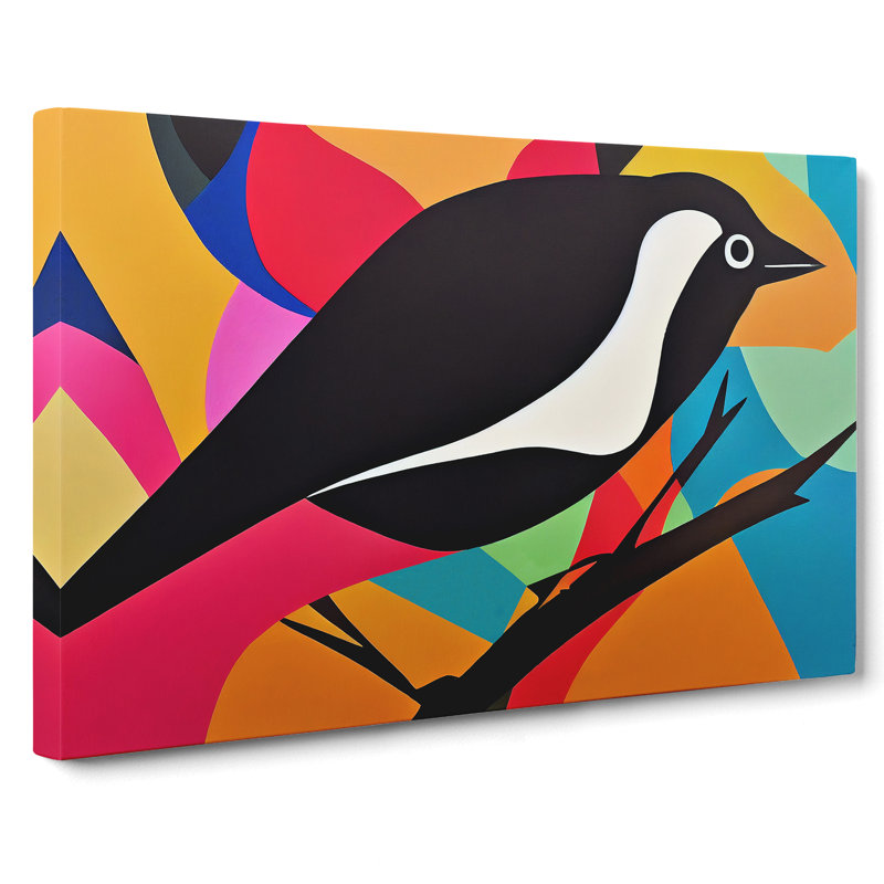 Magpie Bird Abstract Vol.2 - Wrapped Canvas, 35cm H x 50cm W x 3cm D