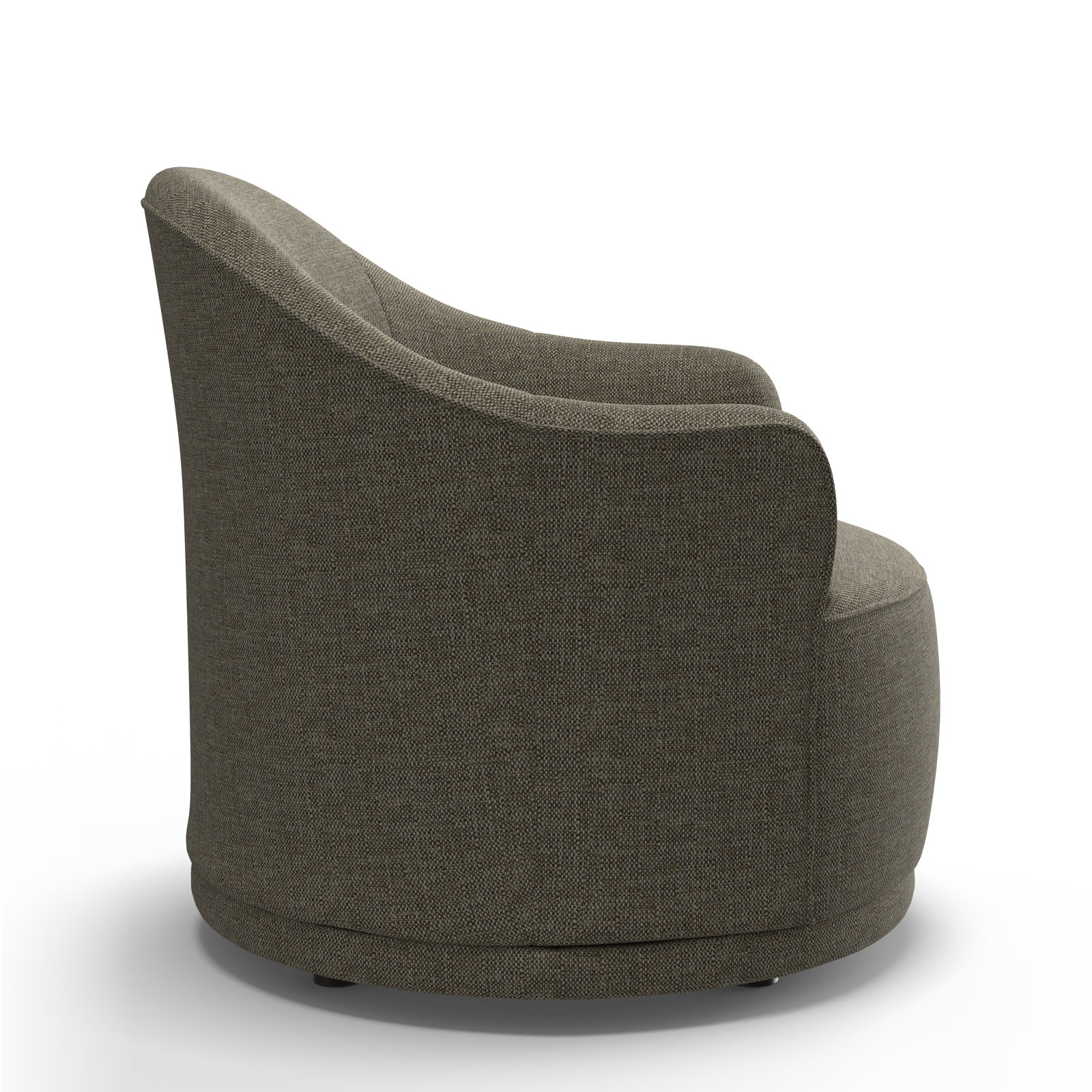 Rumi Upholstered Swivel Barrel Chair, Drusky Twig Sustain® Basketweave