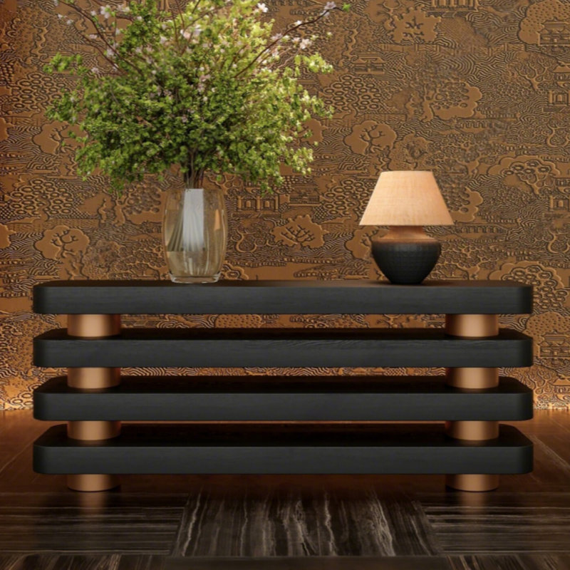 Modern simple light luxury console table., 33.5" H x 70.9" W x 15.7" D