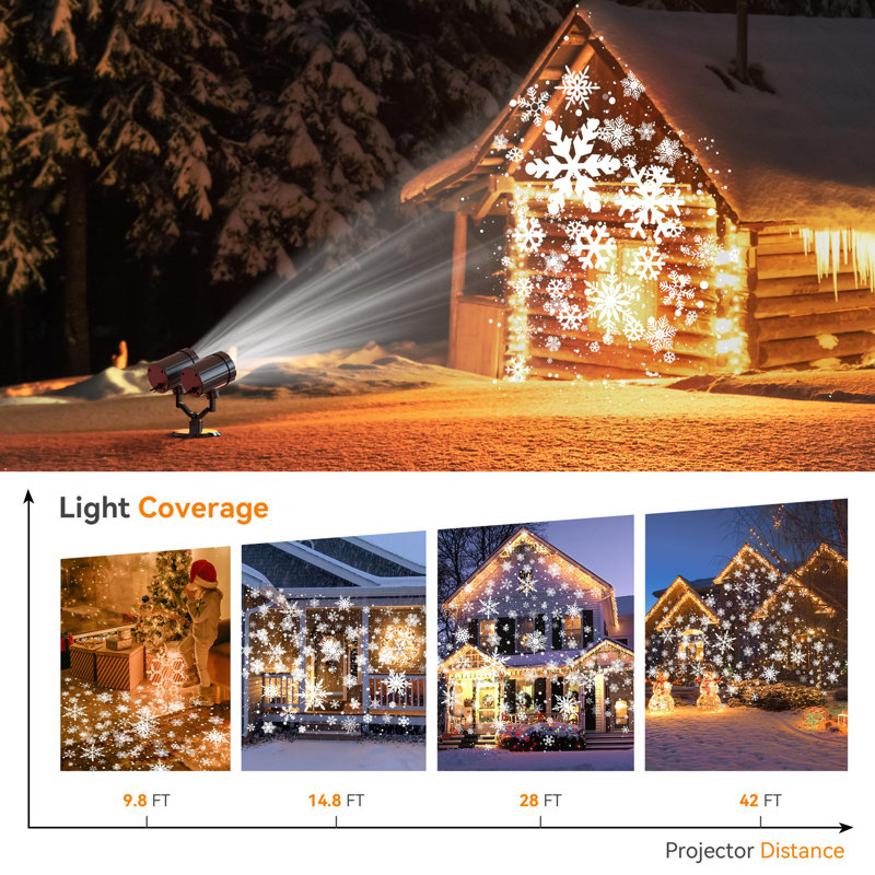 Double-Head Rotating Snowflakes Projector Lights