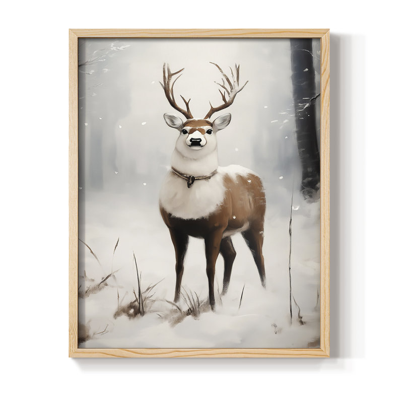 «Christmas Holiday Art», série 2, reproduction encadrée CLXV - bois massif, Naturel, H 15 po x l 12 po