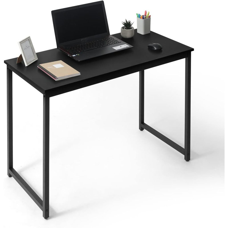 Black Modern Work Desk, Space-Saving Home Office Writing Desk, Multiple Options, 29.5" H x 39.5" W x 19.7" D