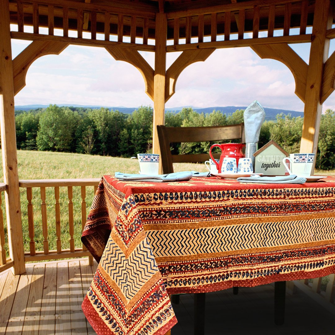 Cotton Block Print Geometric Tablecloth Sweet Us 