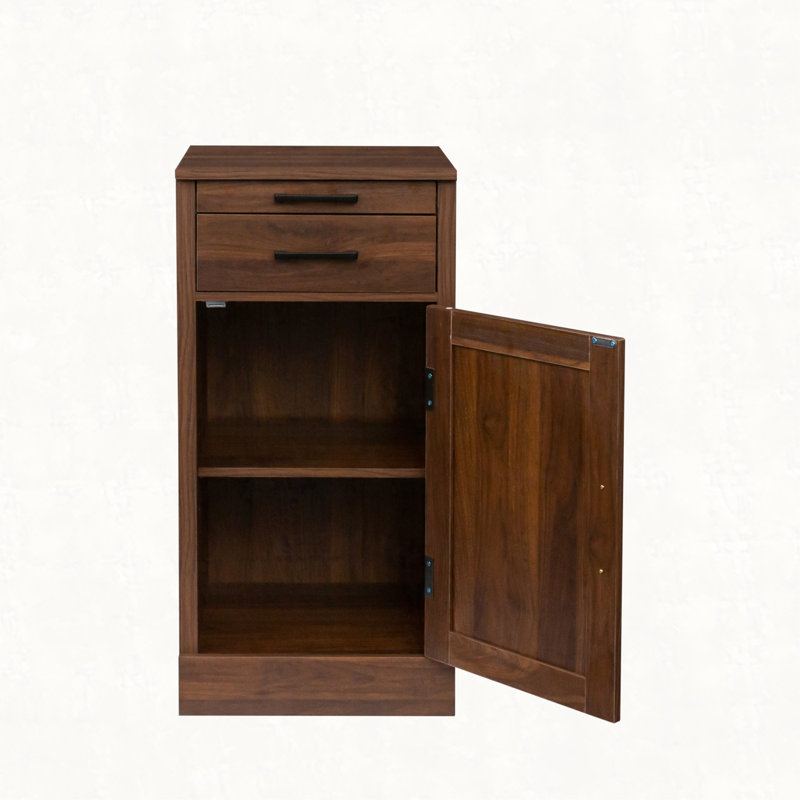 walnut modular wine bar cabinet Buffet Cabinet with Hutch for Dining Room, Brown
