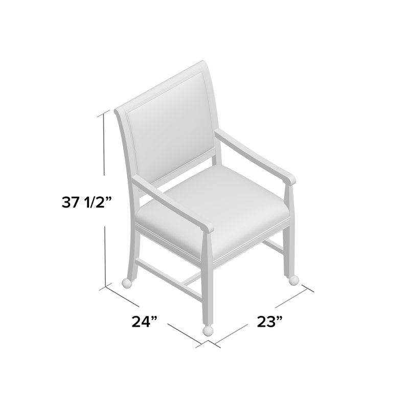 Lori Upholstered King Louis Back Arm Chair, Bark (8789 06), Espresso
