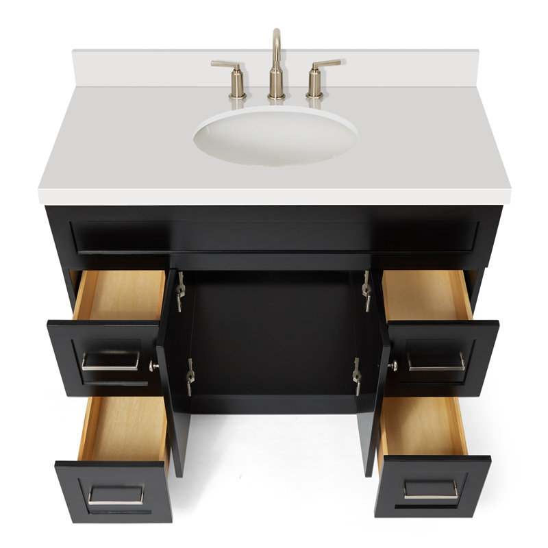 Ensemble de meuble-lavabo simple 43 po Abell, Noir