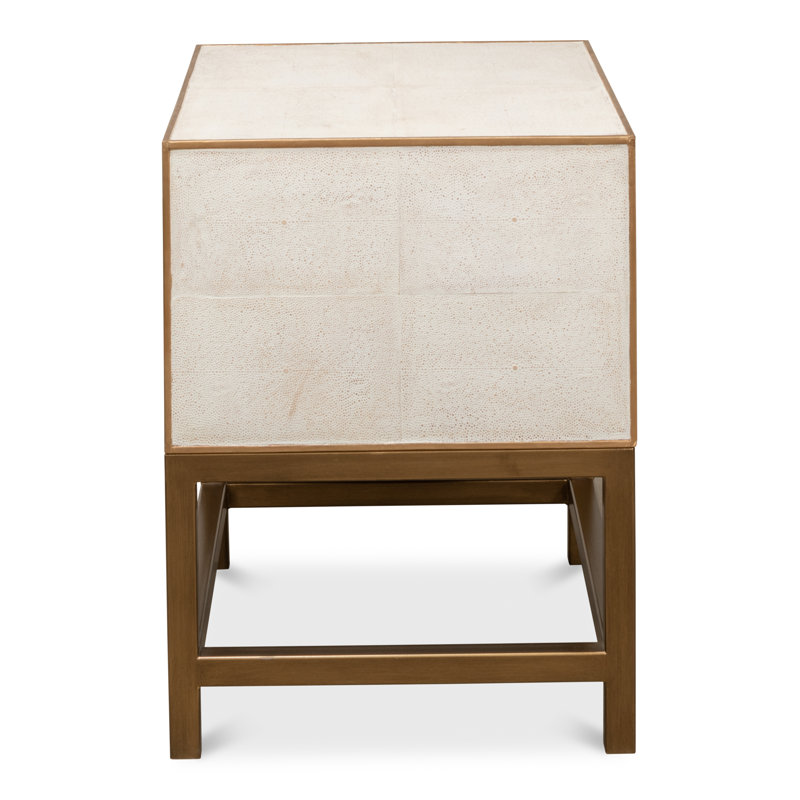 Shagreen 2 - Drawer Solid Wood Nightstand, Osprey White
