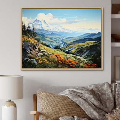 «Bitia Green Mountains Summer Peaks Pastoral I», reproduction d'art sur toile