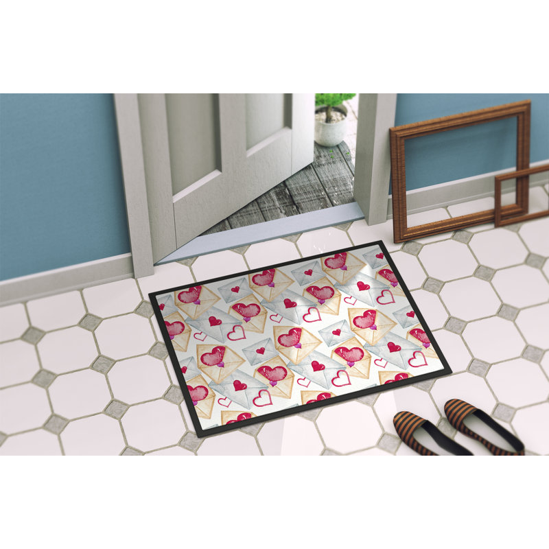 Tapis d'extérieur antidérapant Adrienn Love Letters, Rectangle 2 pi x 3 pi
