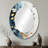 Beige And Gold Minimalism Botanical Serenity - Traditional Oval Wall Mirror-1042426781