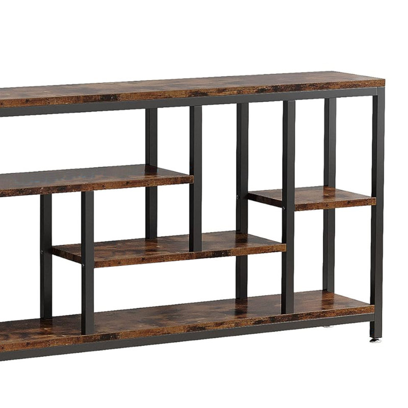 Console 70,86 po Nasser, Noir, Brun rustique