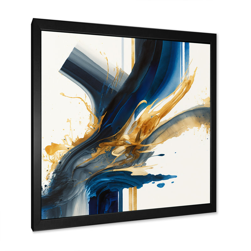 Stylish Spiral Abstract IV - Impression sur toile, Cadre photo noir, H 24 po x l 24 po x P 1 po