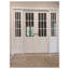 Portes doubles françaises massives Felicia 3599 Blanc Soie avec vitrage clair, cadre en bois massif, portes robustes pour placard ou chambre à coucher, 72 po x 80 po (2 x 36 x 80 po)-75684961