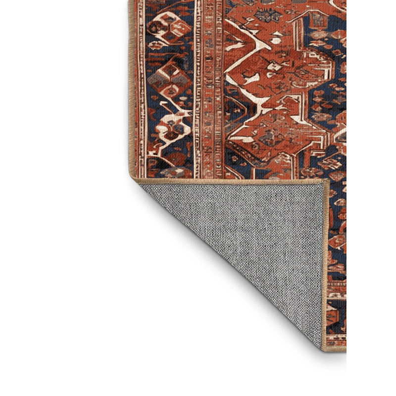 Tapis brun lavable à la machine, Rond 8 pi