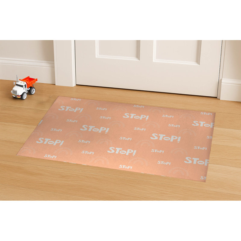 Stop Indoor Doormat, 36" W x 60" L, Peach