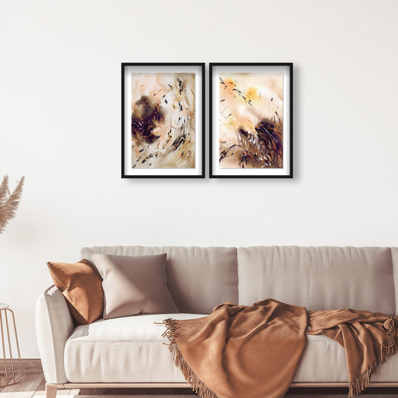 Floating Autumn Set Set by Oliver Gal, 63"H x 43"W, Black Shadowbox