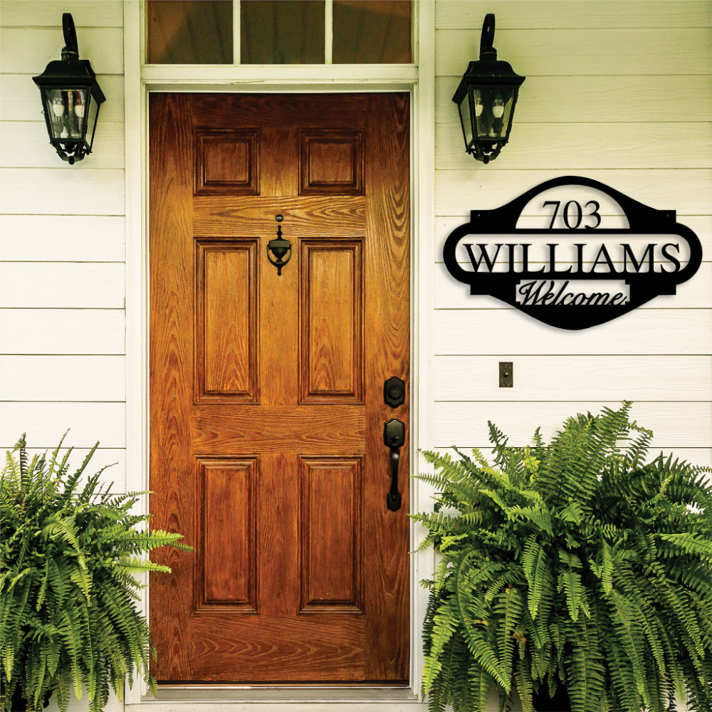 Trinx Name Monogram Address Sign - Metal Wall Art | Wayfair