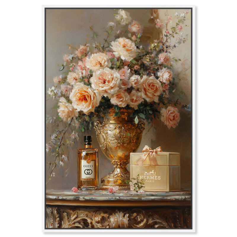 Reproduction d'art sur toile classique, H 31 po x l 21 po, Cadre flottant blanc