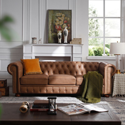 Charmant canapé Chesterfield en similicuir pour un confort et un style ultimes