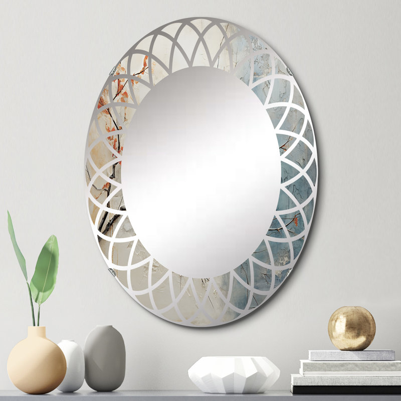 Ororo - Miroir mural floral ovale, 30 po x 20 po