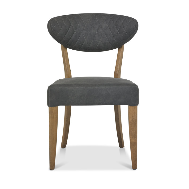 Maestas Side Chair in Dark Grey, Rustic Oak