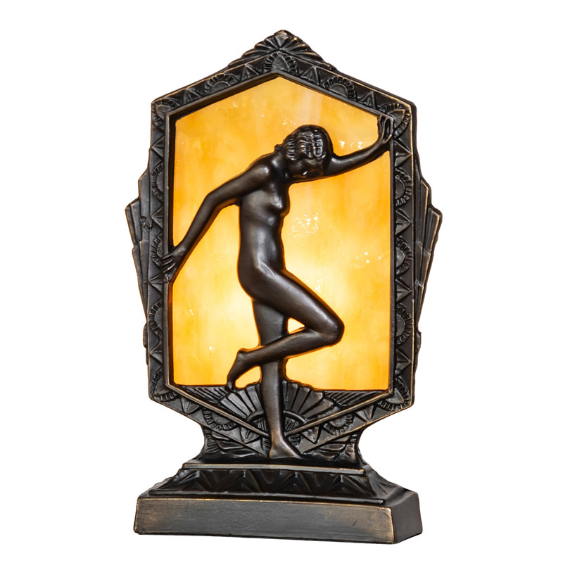 Lampe d'appoint 9 "High Deco Posing Lady, Blanc / jaune