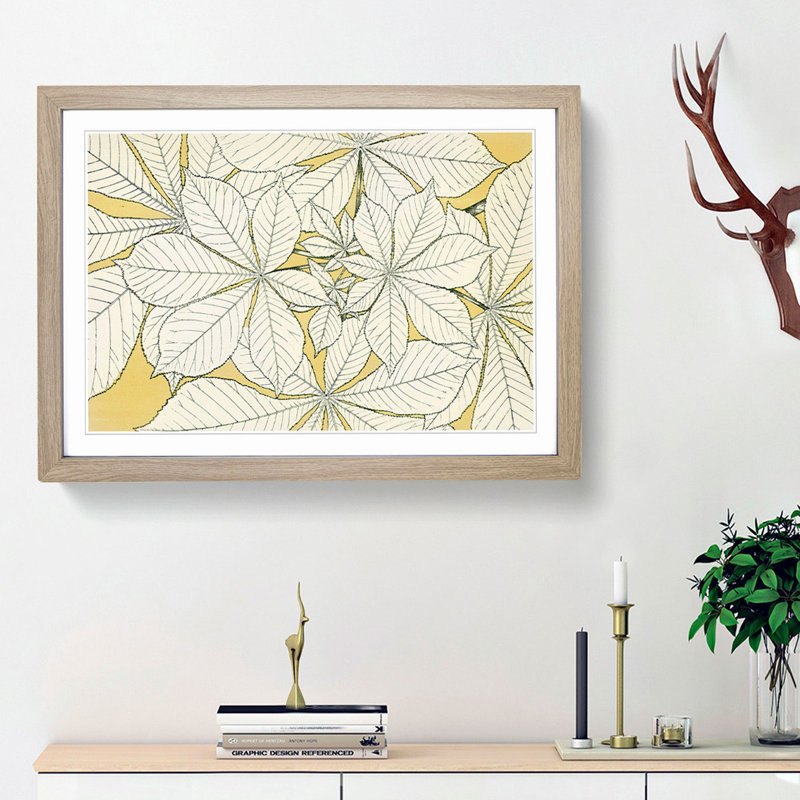 Leaves by Owen Jones - Picture Frame Painting Print, 36cm H x 48cm W x 2cm D, Oak Framed
