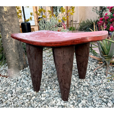 29" Senufo Extra-Large Hand-Carved Wooden Stool – African Tribal Side Stool, End Table, Or Bench