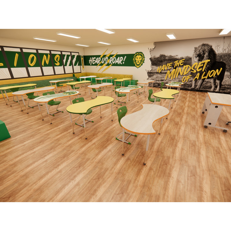 Collaborative Learning Table With Deluxe Legs - Squiggle 