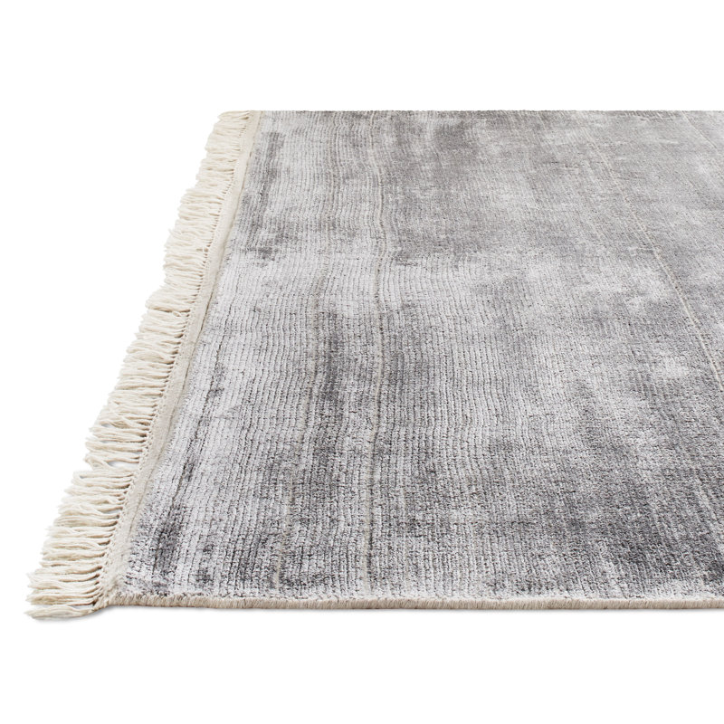 Fancy Area Rug in Ice Blue/Ivory, Rectangle 5' x 8'