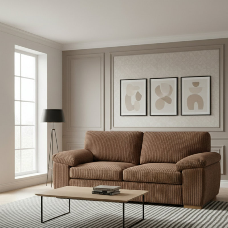 2 Seater Corduroy Sofa, Beige