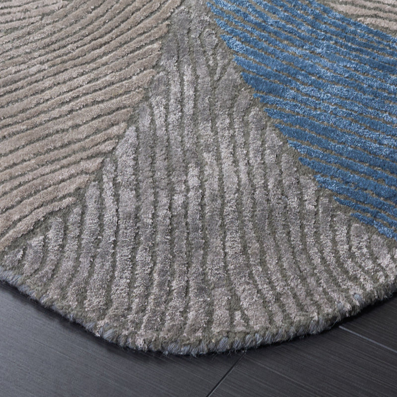 Fifth Avenue Hand Tufted Viscose,Wool, Cotton Abstract Indoor Rug, Round 6'