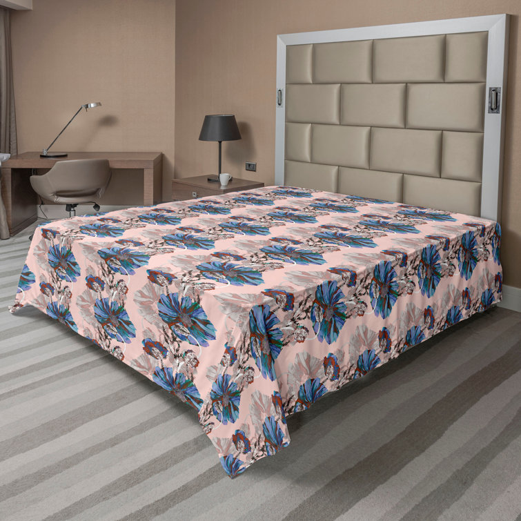 Ambesonne, drap plat floral pivoines, art botanique printanier