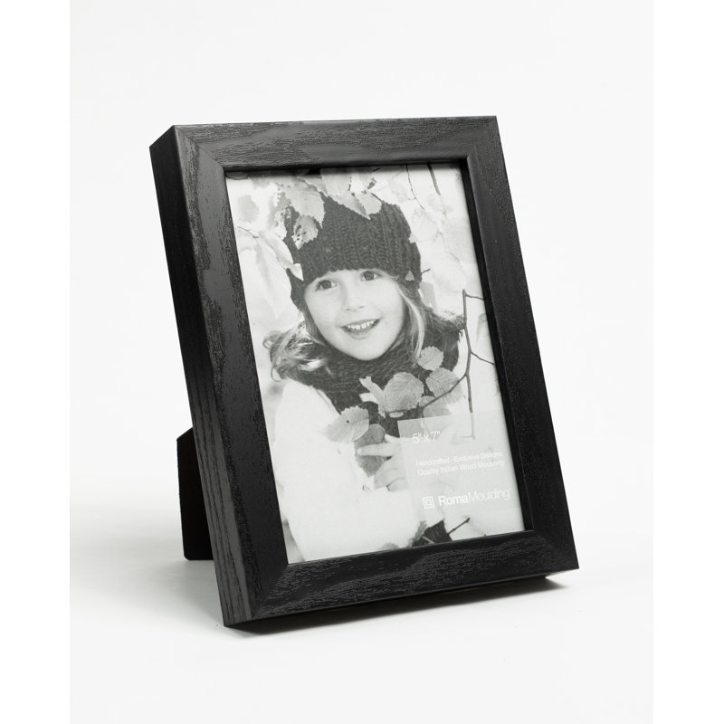 Cadre pour photo simple en bois embossé, Noir, 4 po x 6 po