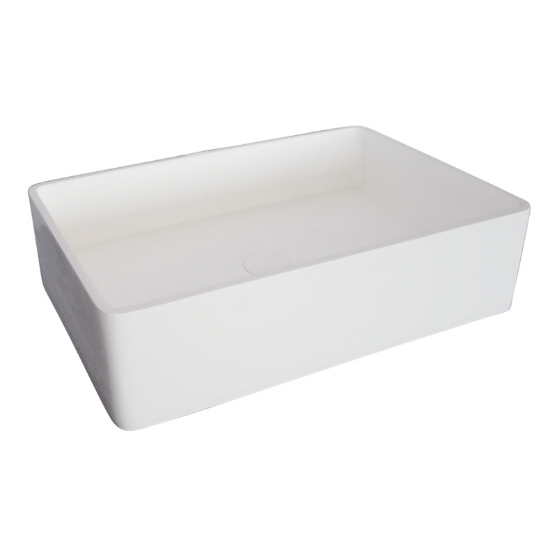 Barclay Leopold 15.75'' Resin Rectangular Bathroom Sink, White Gloss
