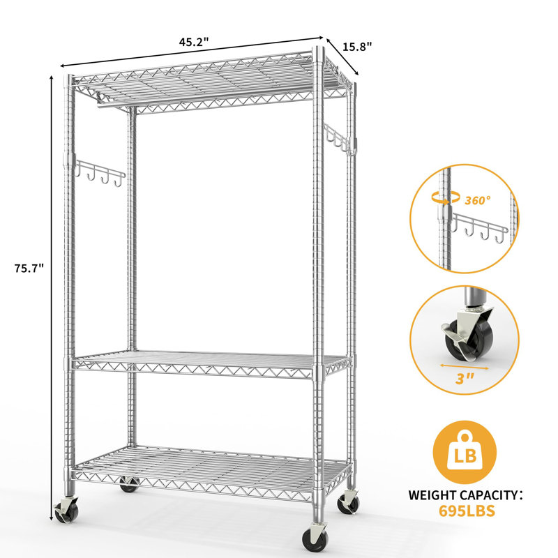 45.2cm Adjustable Clothing Rack