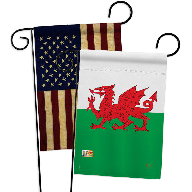 Ensemble de drapeaux décoratifs en polyester 2 faces 19 x 13 po 2 pièces wales impressions