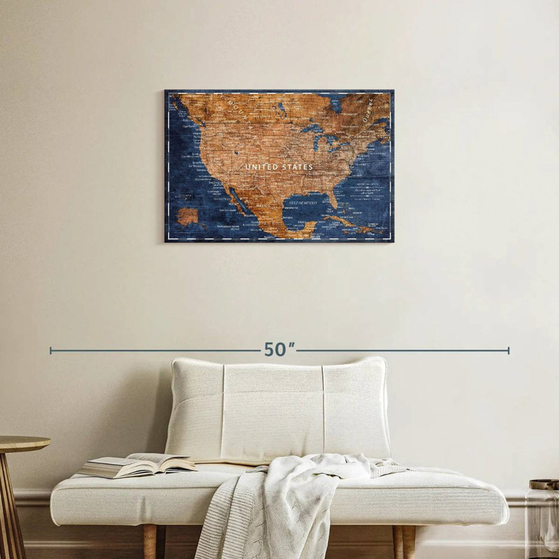 Brun et bleu, punaise Alvertia, 20" H x 30" W